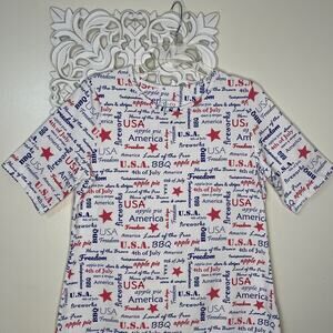 D & Co. Denim Company Women's Medium Tee 4th of July Celebration Short Sleeves